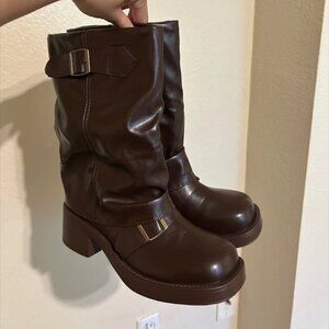 Retro Western Motorcycle Boots